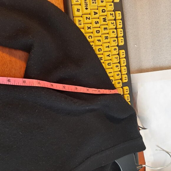 Jin Tu Men Wool Knit Cardigan Black Sz CH110/US 14 PreLoved Excellent Condition - Picture 5 of 7